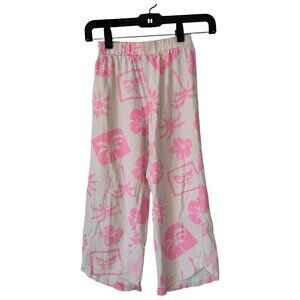 Zara Kids Pink Tropical Print Pants - Size 9